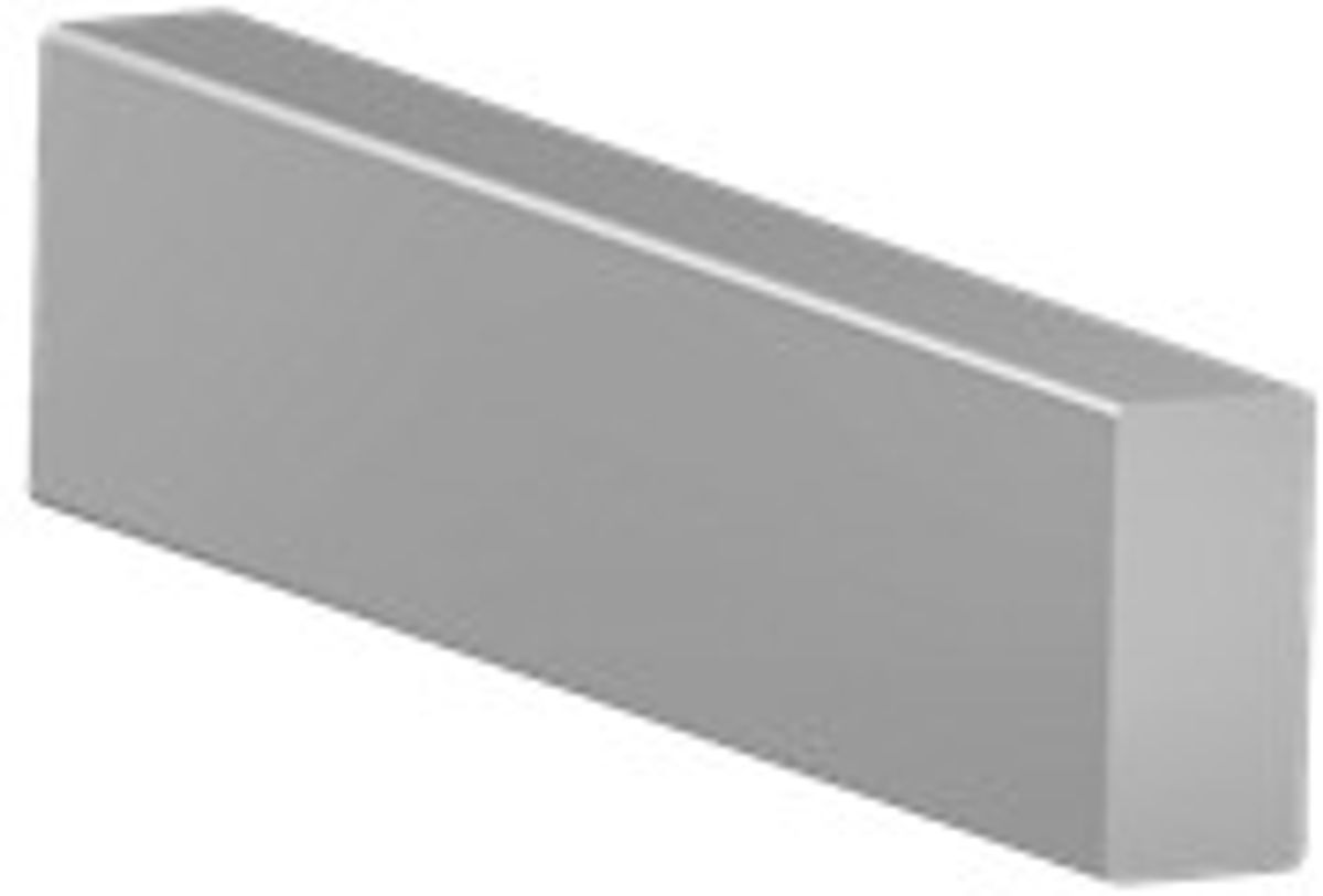 Massiv aluminium EU DIN 10x25 mm. Veggskinne, 1 meter