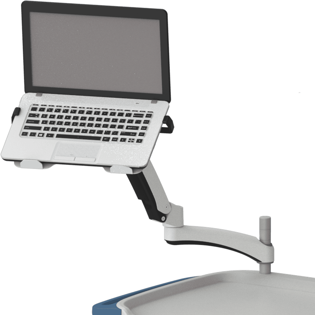 Adjustable laptop arm for pole